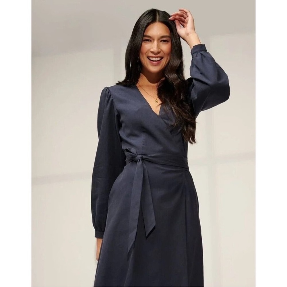 NWT Reece Long Sleeve Midi Wrap Dress, Small